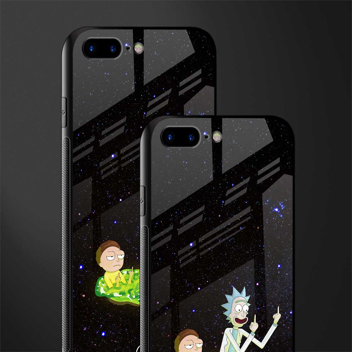rick and morty fo aesthetic glass case for iphone 8 plus image-2