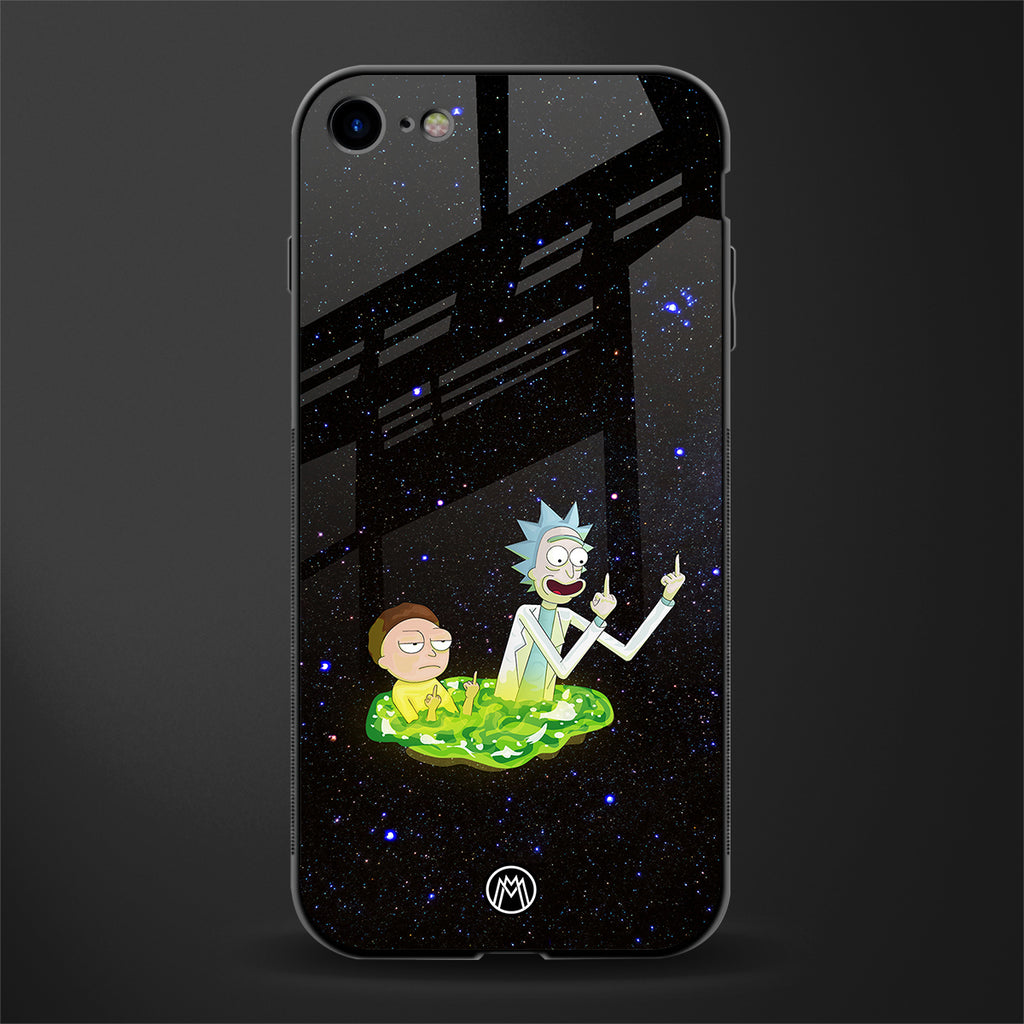 rick and morty fo aesthetic glass case for iphone 8 image