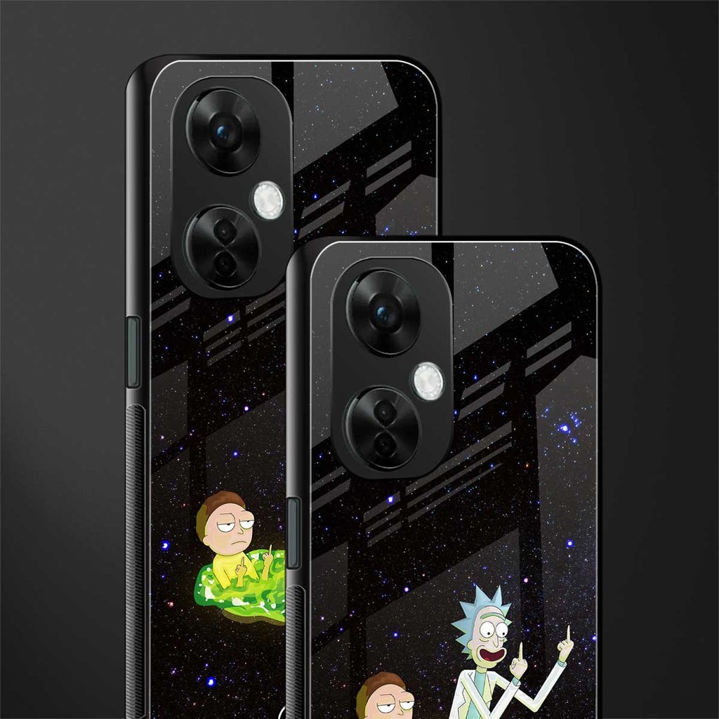 rick and morty fo aesthetic back phone cover | glass case for oneplus nord ce 3 lite