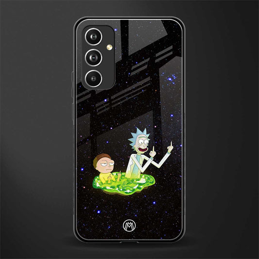 rick and morty fo aesthetic back phone cover | glass case for samsung galaxy a54 5g