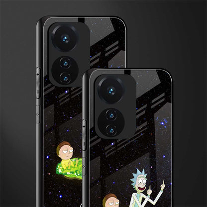 rick and morty fo aesthetic back phone cover | glass case for vivo t1 44w 4g
