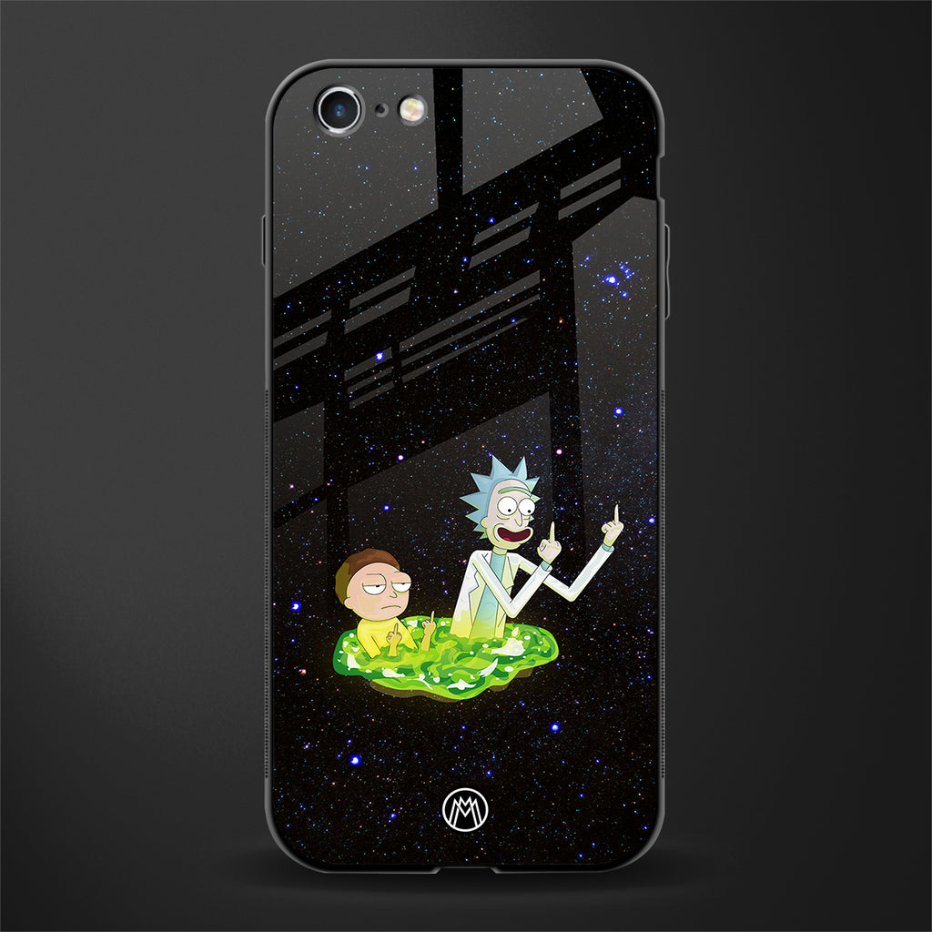 rick and morty fo aesthetic glass case for iphone 6 image