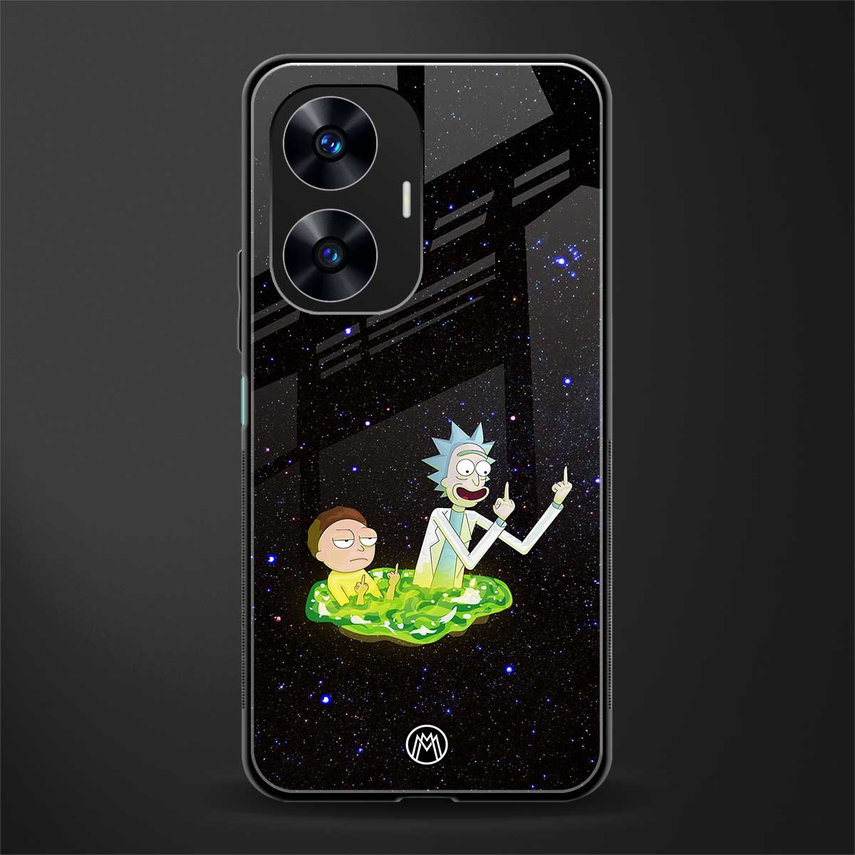 rick and morty fo aesthetic back phone cover | glass case for realme c55