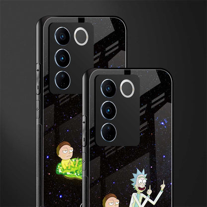 rick and morty fo aesthetic back phone cover | glass case for vivo v27 pro 5g