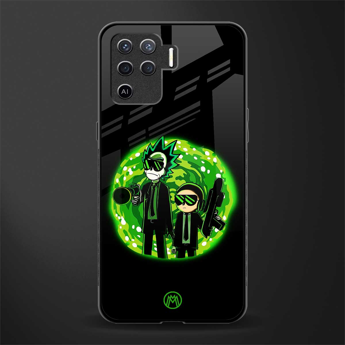 rick and morty schwifty glass case for oppo f19 pro image