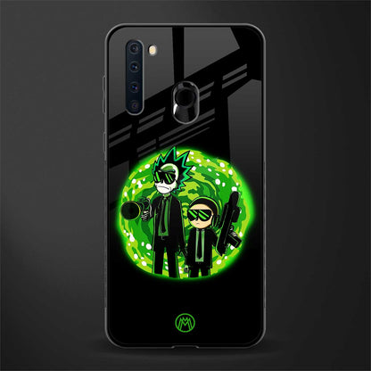 rick and morty schwifty glass case for samsung a21 image
