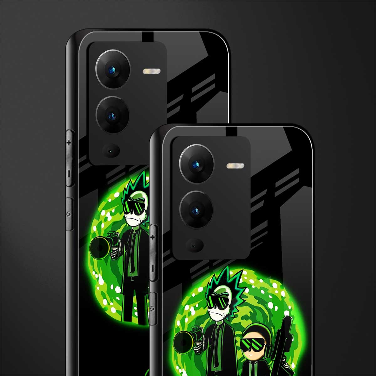 rick and morty schwifty back phone cover | glass case for vivo v25 pro 5g