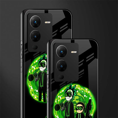 rick and morty schwifty back phone cover | glass case for vivo v25 pro 5g