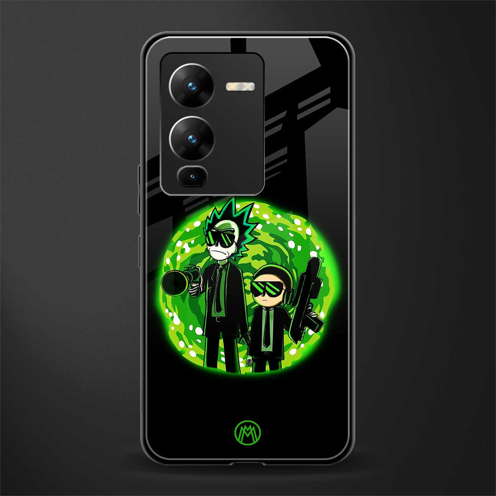 rick and morty schwifty back phone cover | glass case for vivo v25 pro 5g