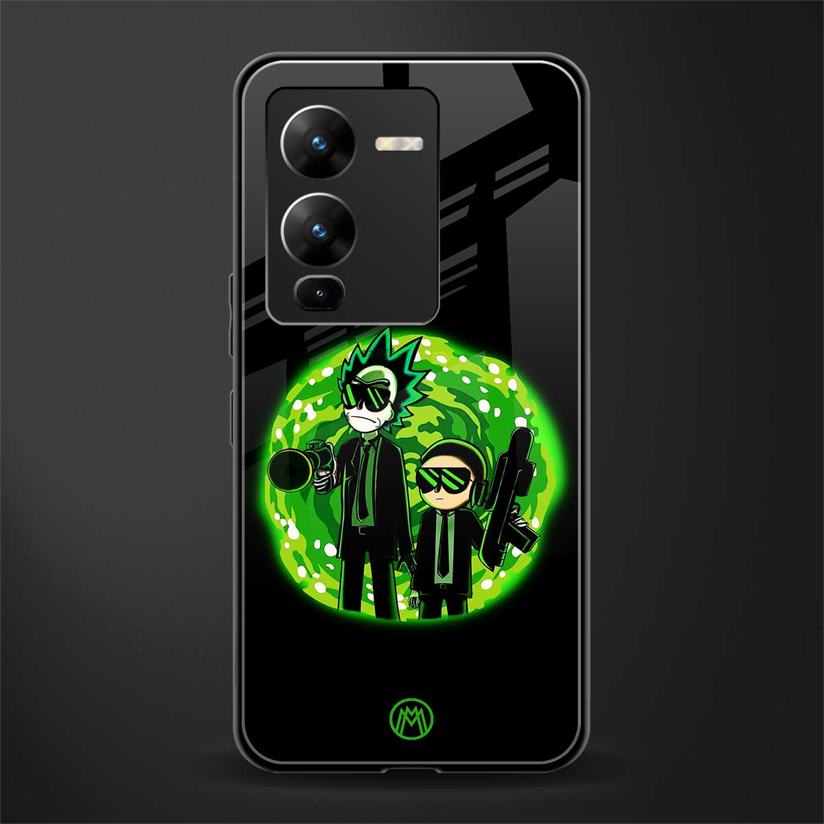 rick and morty schwifty back phone cover | glass case for vivo v25 pro 5g