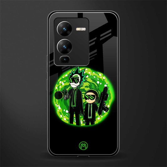rick and morty schwifty back phone cover | glass case for vivo v25 pro 5g