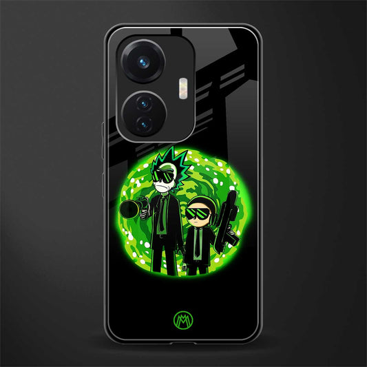 rick and morty schwifty back phone cover | glass case for vivo t1 44w 4g