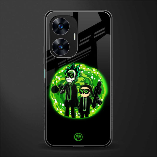 rick and morty schwifty back phone cover | glass case for realme c55