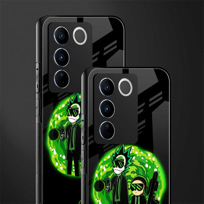 rick and morty schwifty back phone cover | glass case for vivo v27 pro 5g