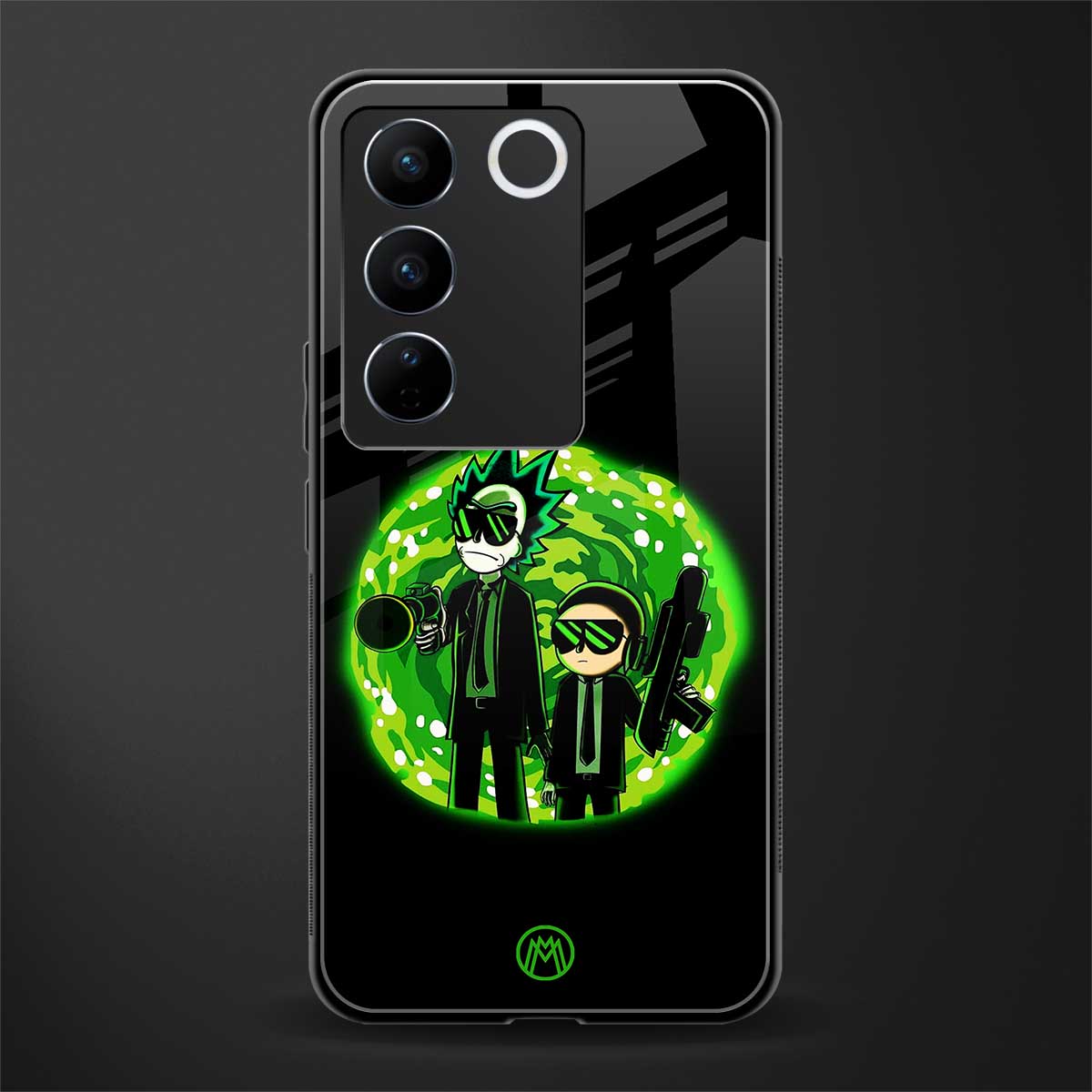rick and morty schwifty back phone cover | glass case for vivo v27 pro 5g