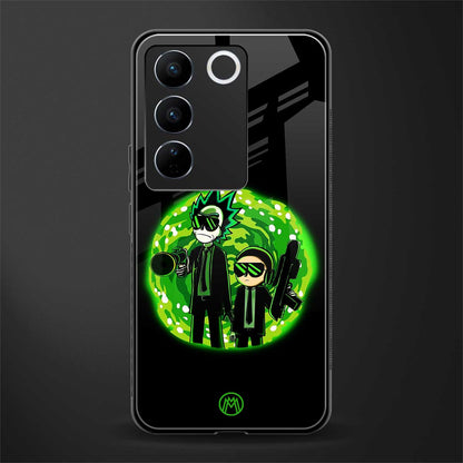 rick and morty schwifty back phone cover | glass case for vivo v27 pro 5g