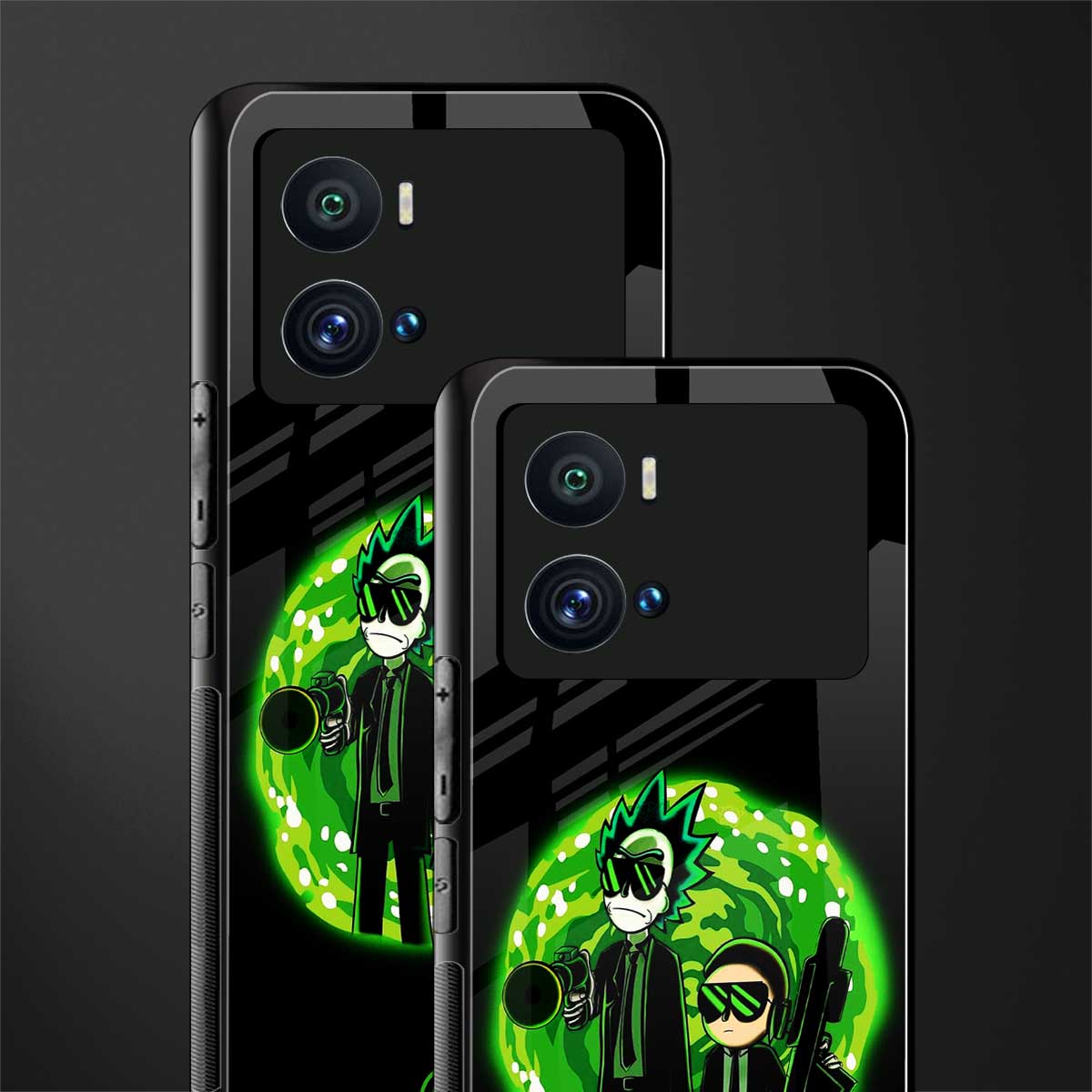 rick and morty schwifty back phone cover | glass case for iQOO 9 Pro