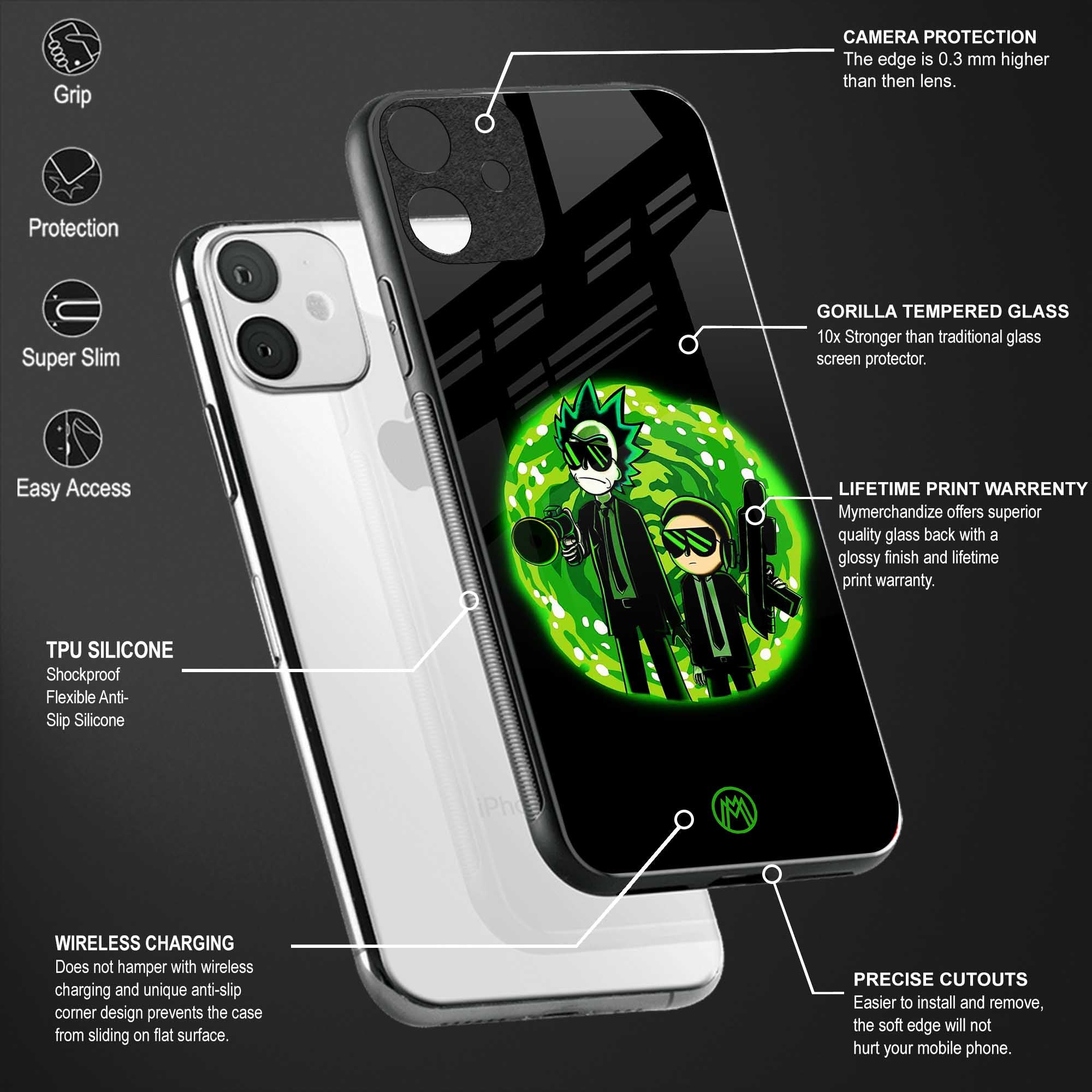 rick and morty schwifty back phone cover | glass case for redmi note 11 pro plus 4g/5g