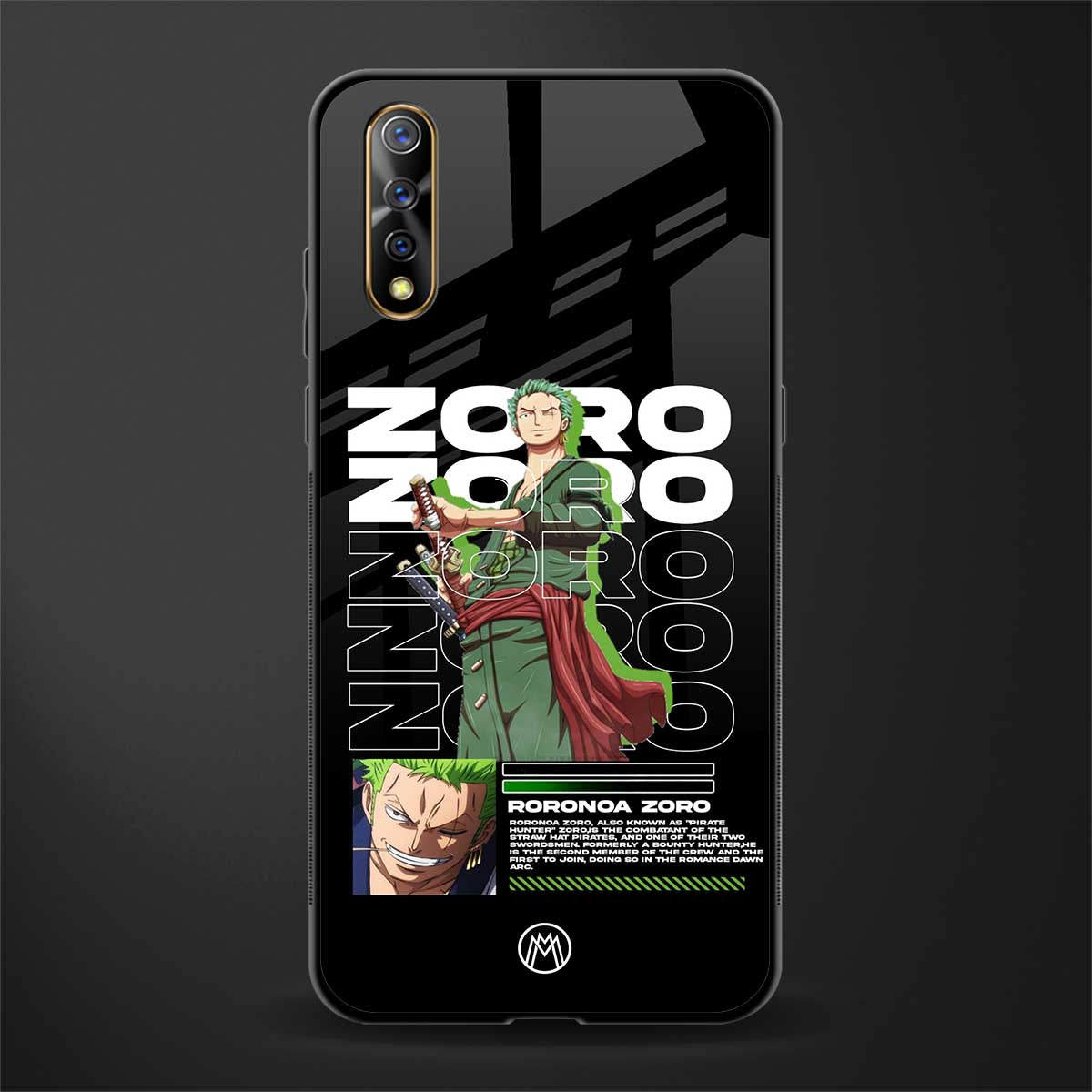 roronoa zoro glass case for vivo z1x image