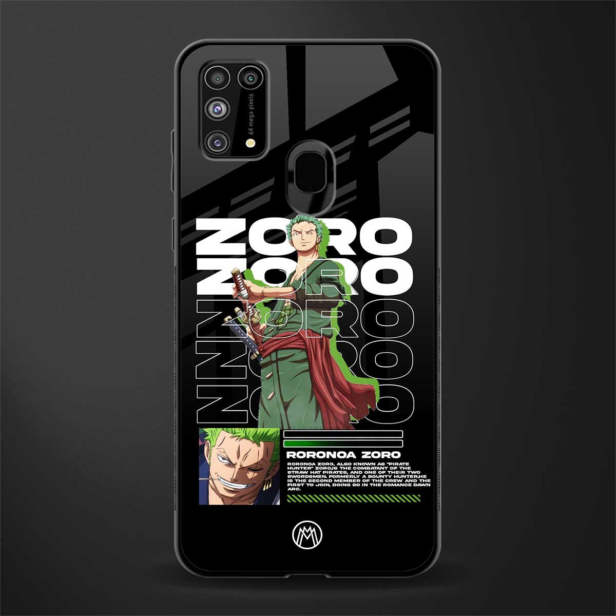 roronoa zoro glass case for samsung galaxy m31 prime edition image