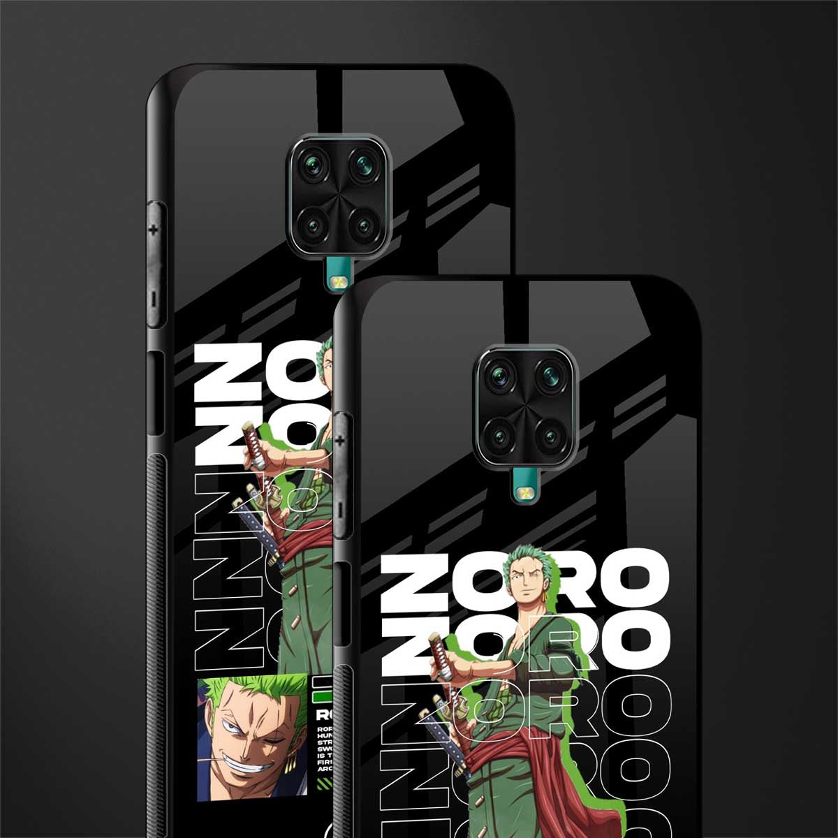 roronoa zoro glass case for redmi note 9 pro image-2