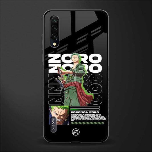 roronoa zoro glass case for mi a3 redmi a3 image