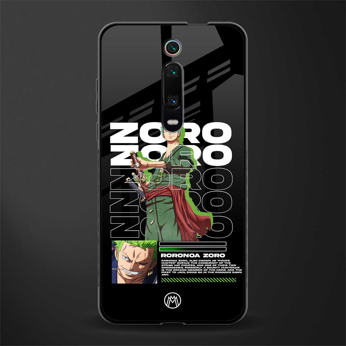 roronoa zoro glass case for redmi k20 image