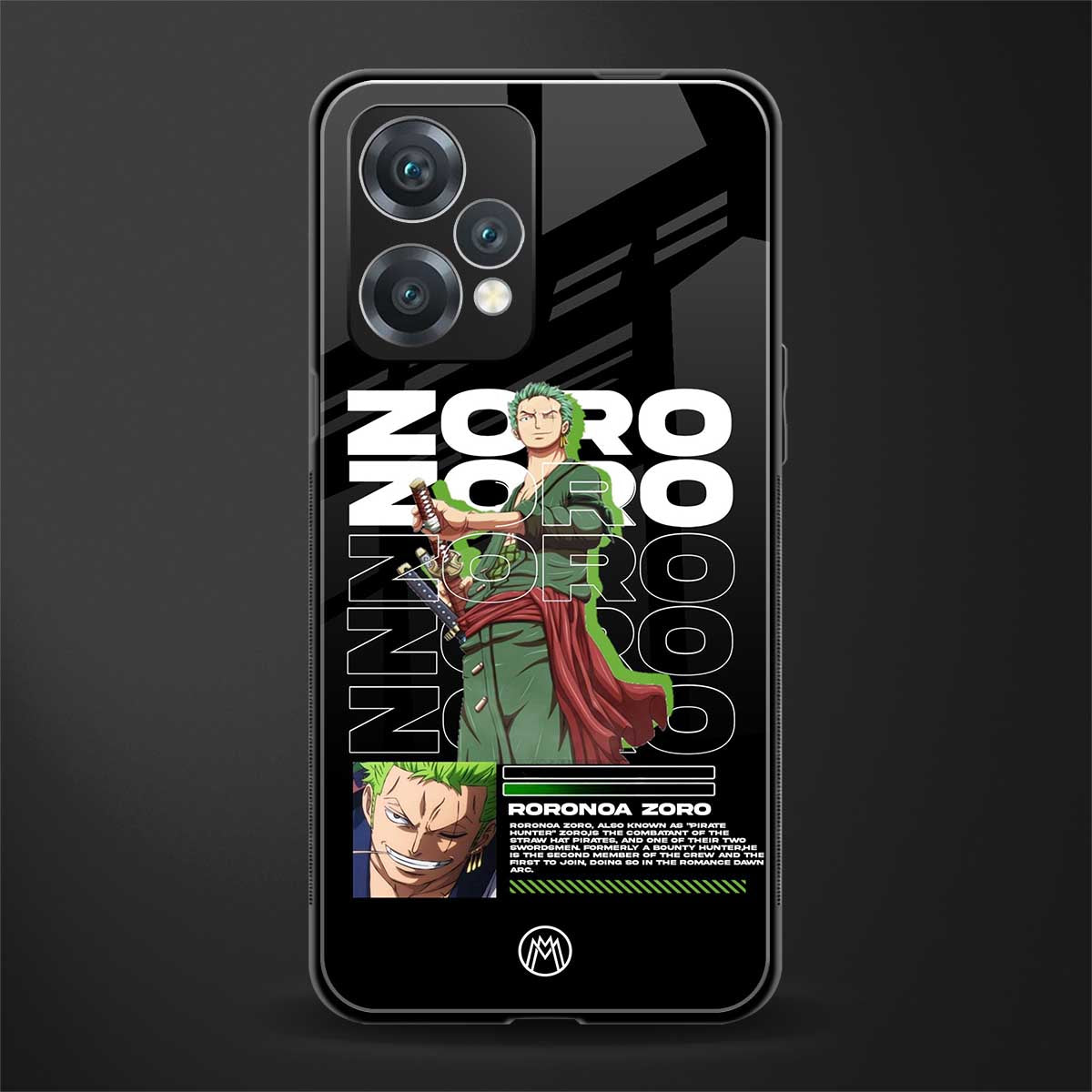 roronoa zoro back phone cover | glass case for realme 9 pro 5g