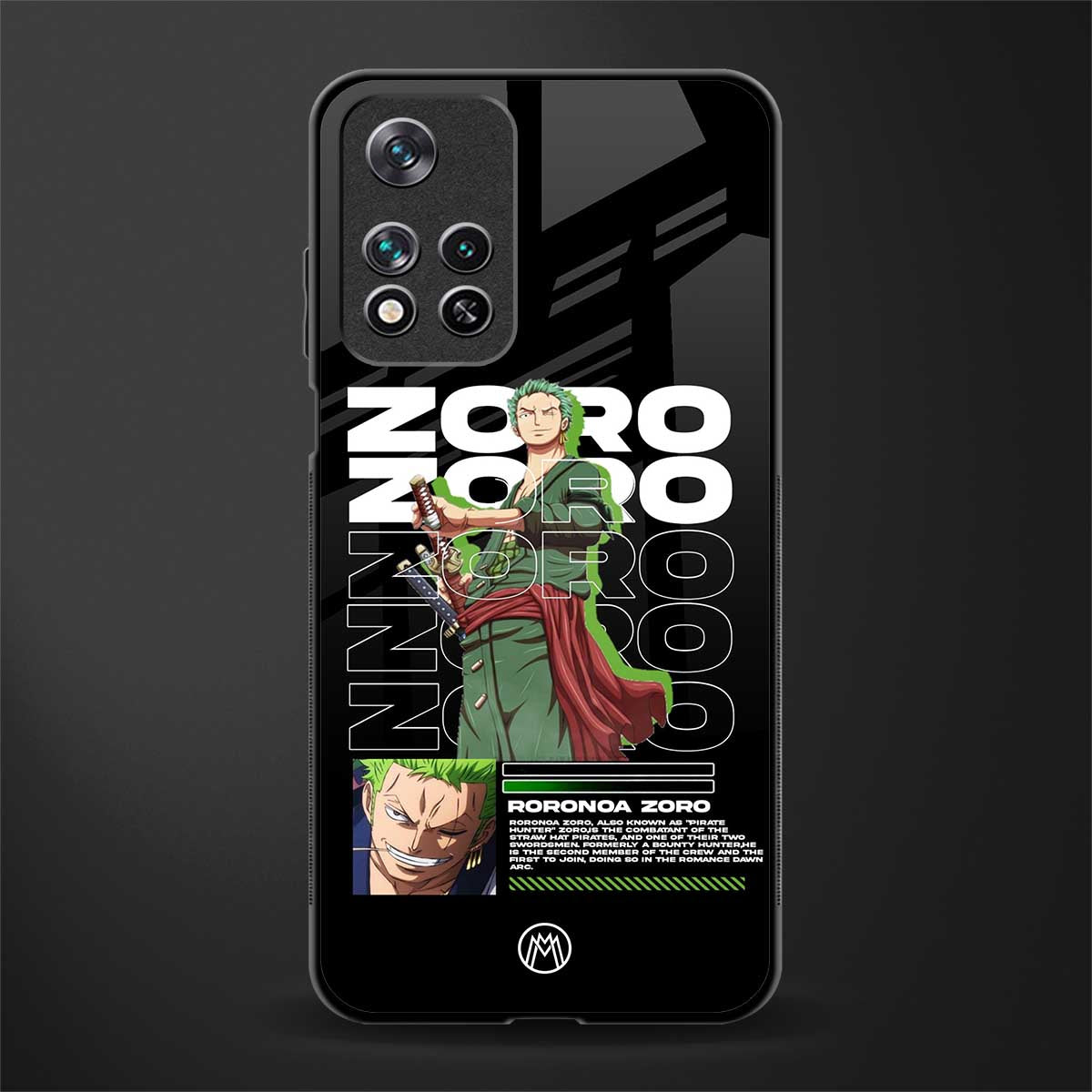 roronoa zoro glass case for poco m4 pro 5g image