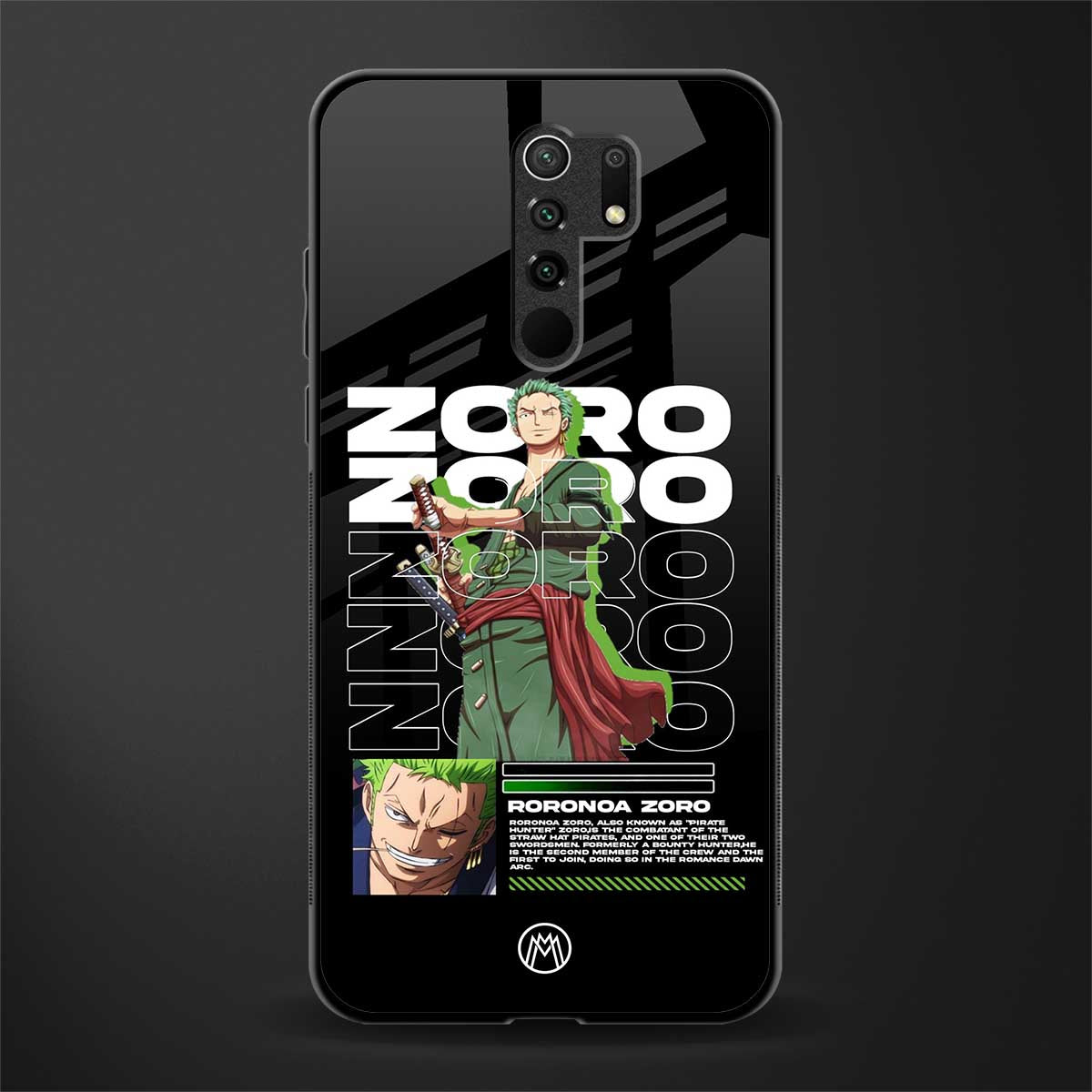 roronoa zoro glass case for poco m2 image