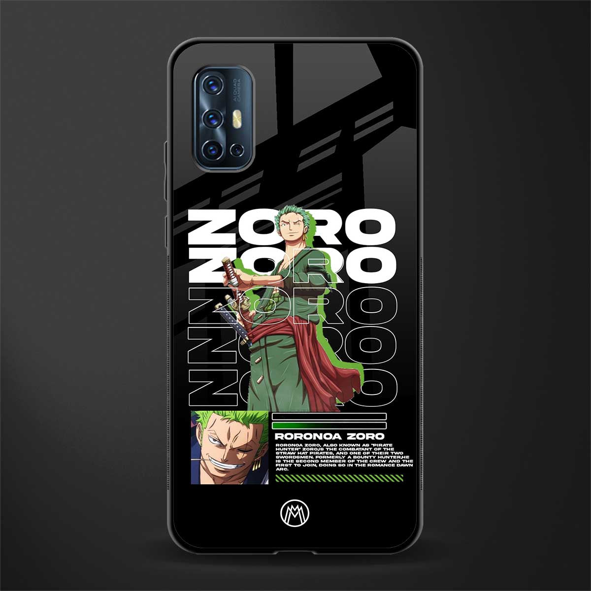 roronoa zoro glass case for vivo v17 image