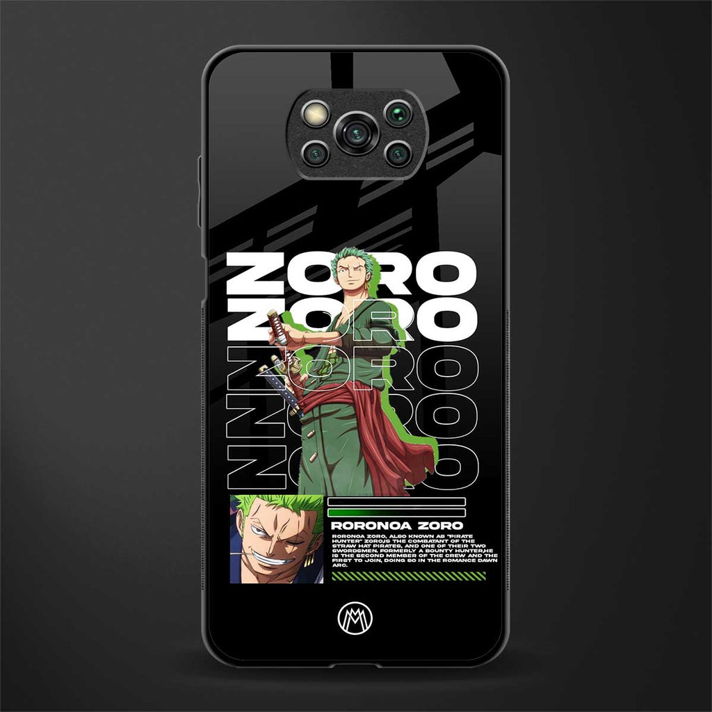 roronoa zoro glass case for poco x3 image