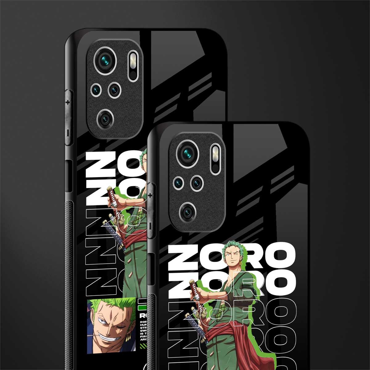 roronoa zoro glass case for redmi note 10s image-2
