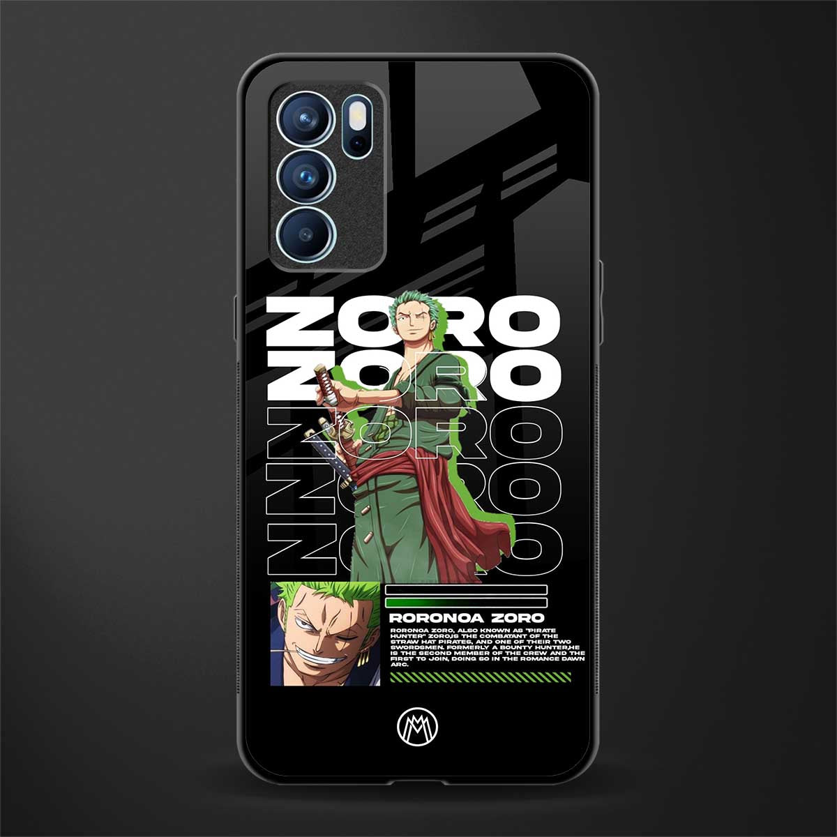 roronoa zoro glass case for oppo reno6 5g image