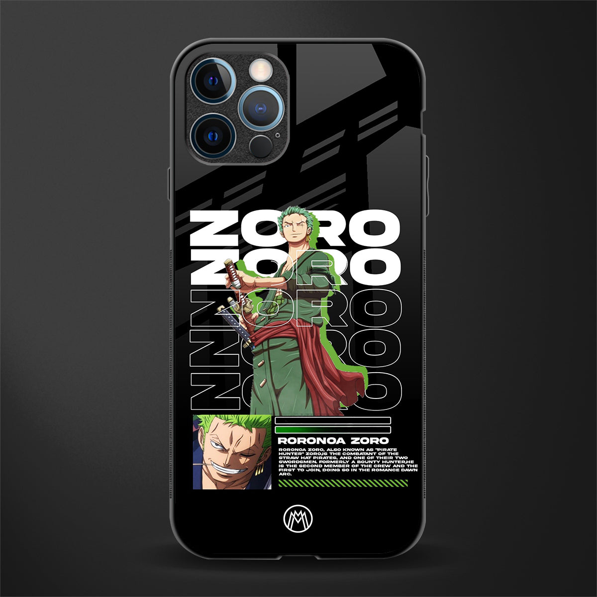 roronoa zoro glass case for iphone 14 pro max image