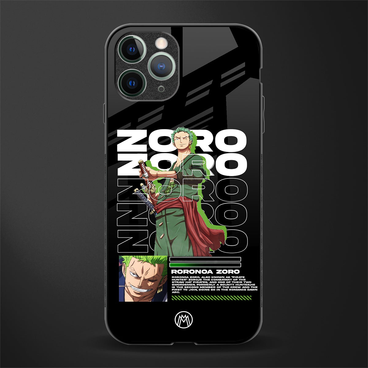roronoa zoro glass case for iphone 11 pro max image
