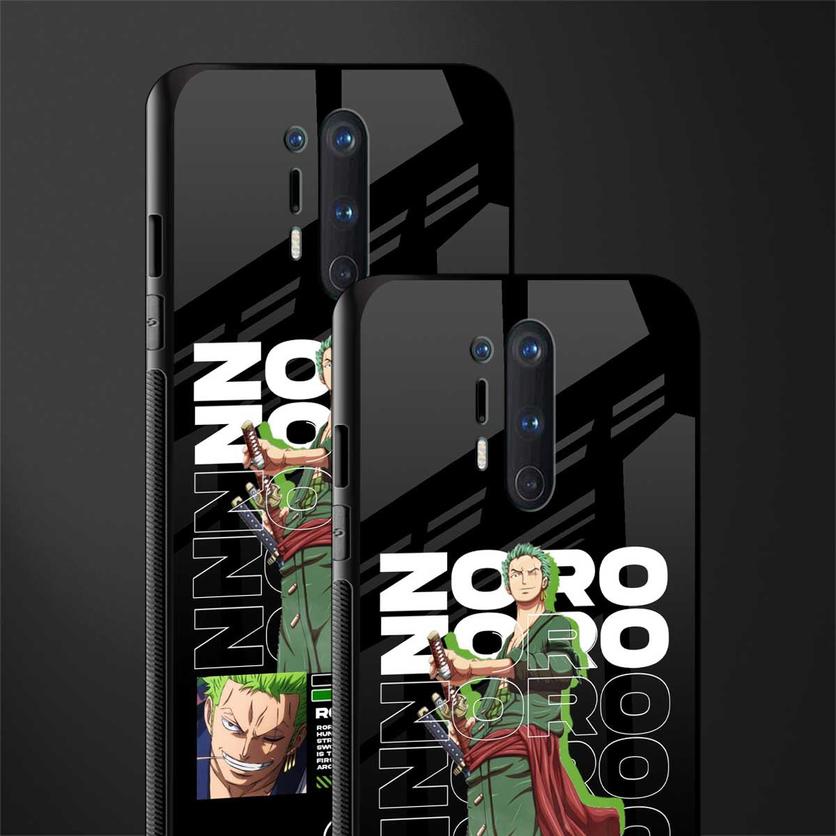 roronoa zoro glass case for oneplus 8 pro image-2
