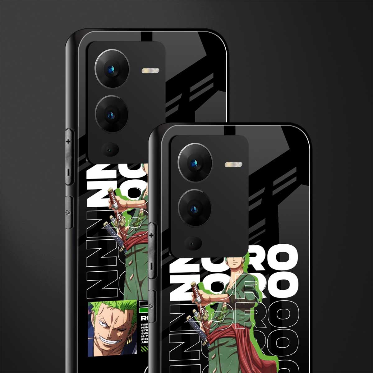 roronoa zoro back phone cover | glass case for vivo v25 pro 5g