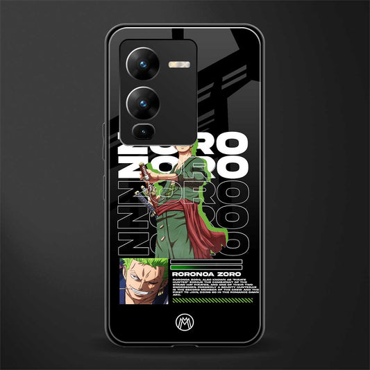 roronoa zoro back phone cover | glass case for vivo v25 pro 5g