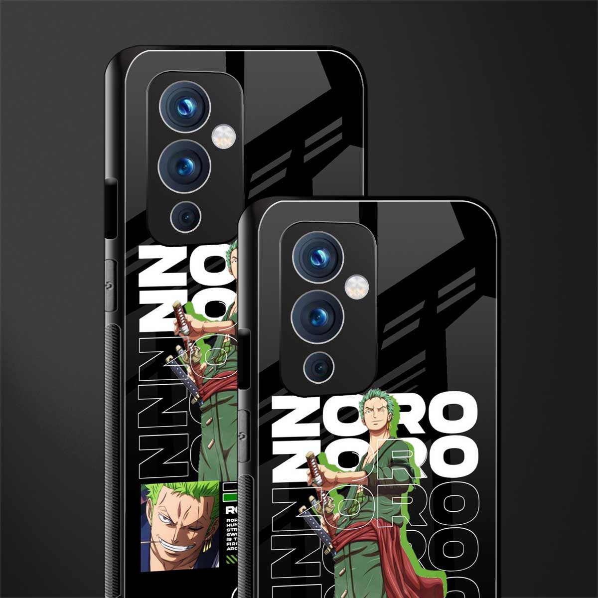 roronoa zoro back phone cover | glass case for oneplus 9