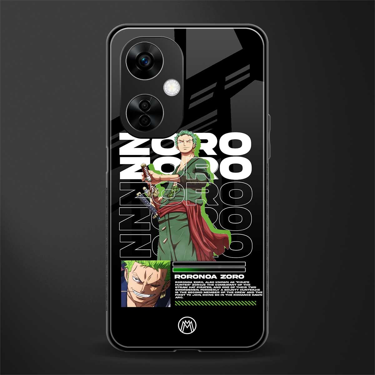 roronoa zoro back phone cover | glass case for oneplus nord ce 3 lite