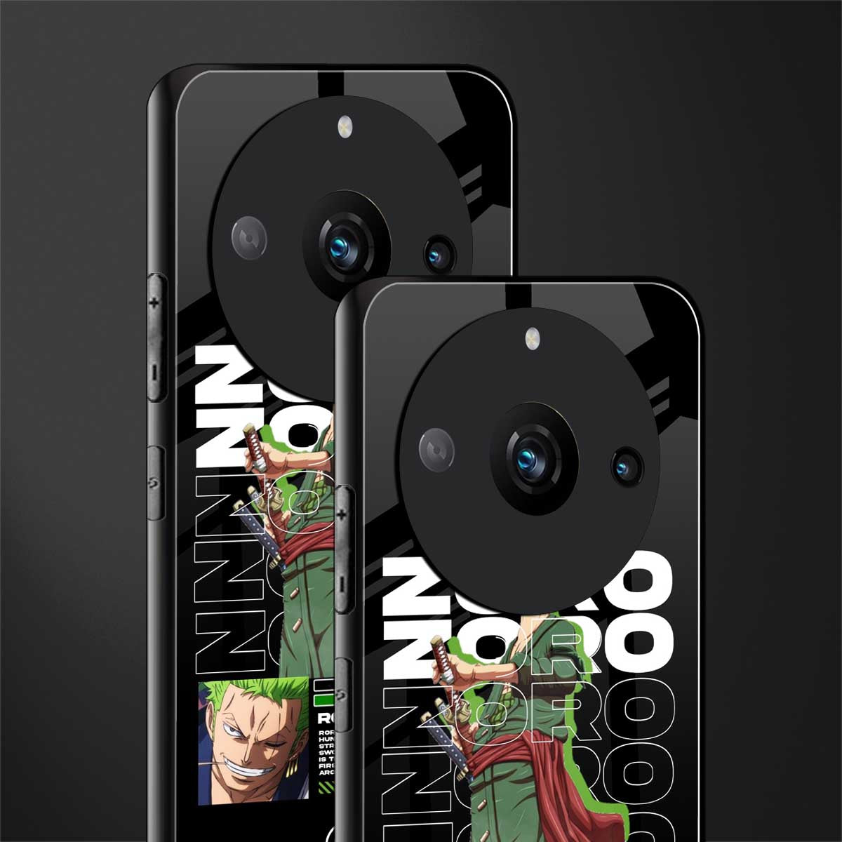 roronoa zoro back phone cover | glass case for realme 11 pro 5g