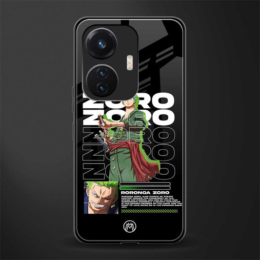 roronoa zoro back phone cover | glass case for vivo t1 44w 4g
