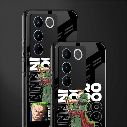 roronoa zoro back phone cover | glass case for vivo v27 pro 5g