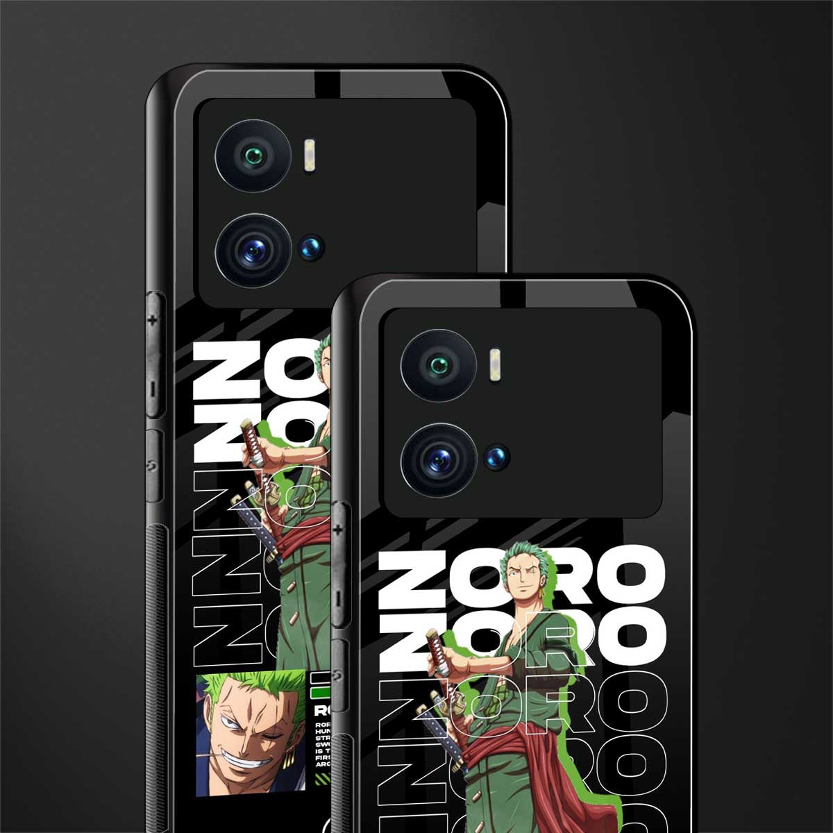 roronoa zoro back phone cover | glass case for iQOO 9 Pro