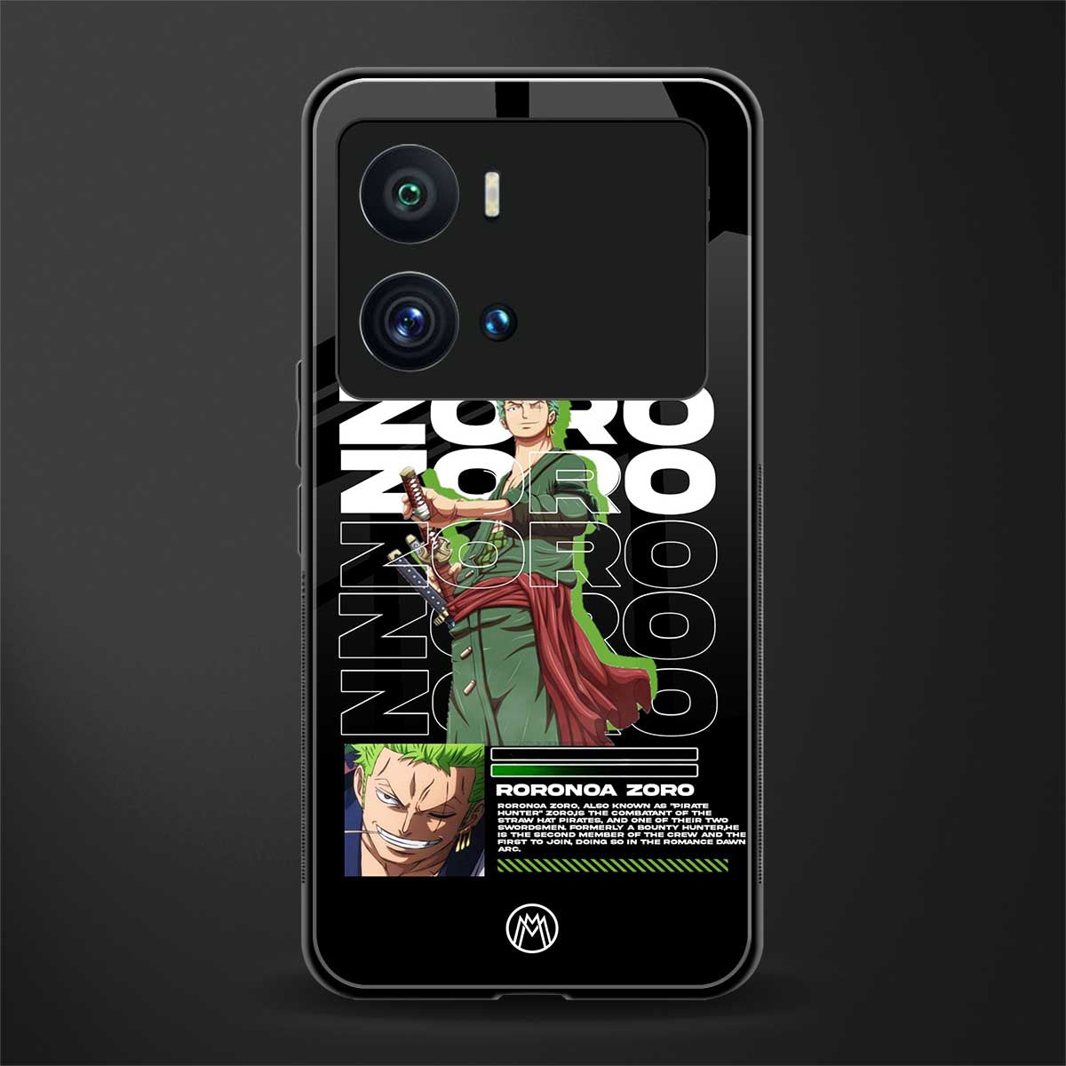 roronoa zoro back phone cover | glass case for iQOO 9 Pro
