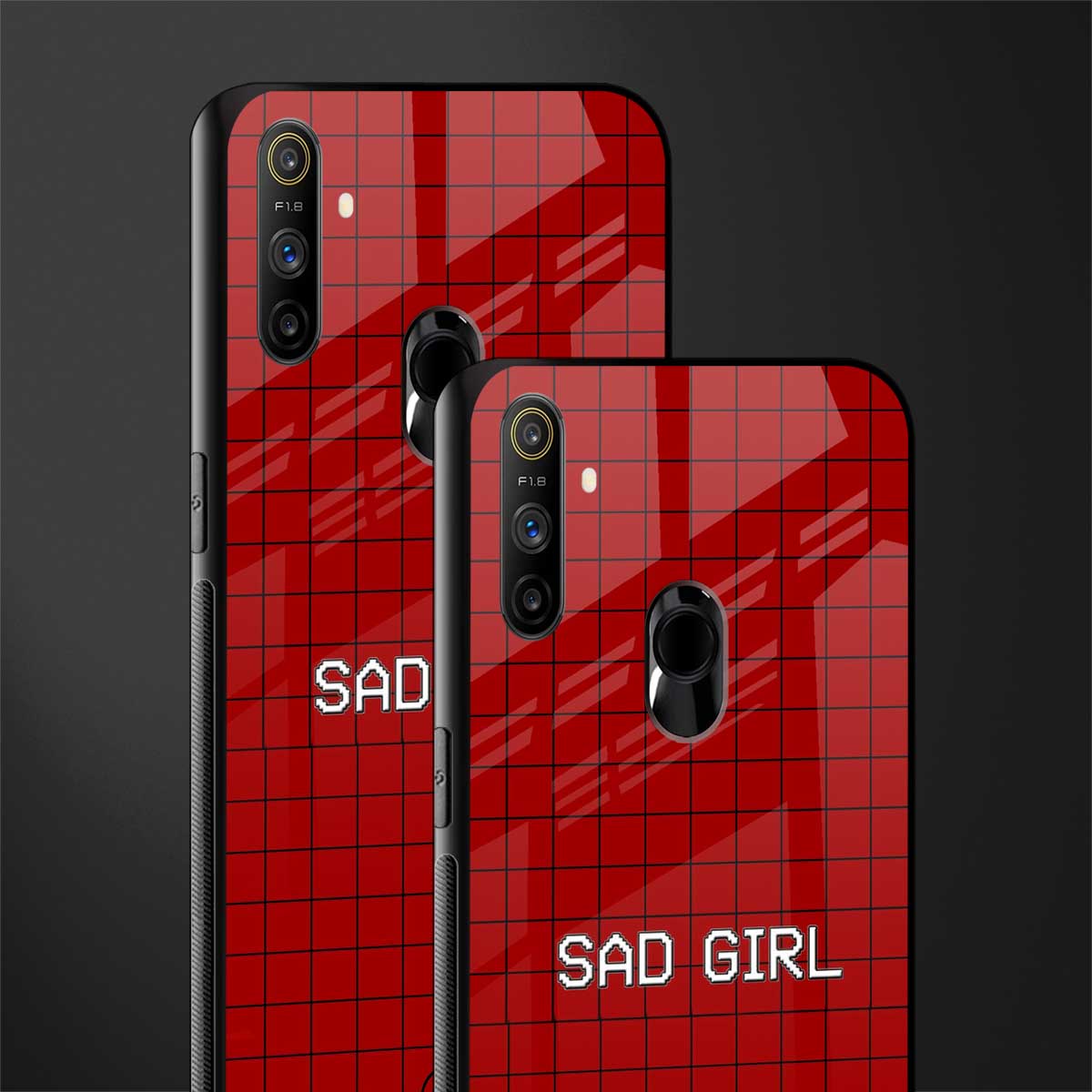 sad girl glass case for realme narzo 20a image-2