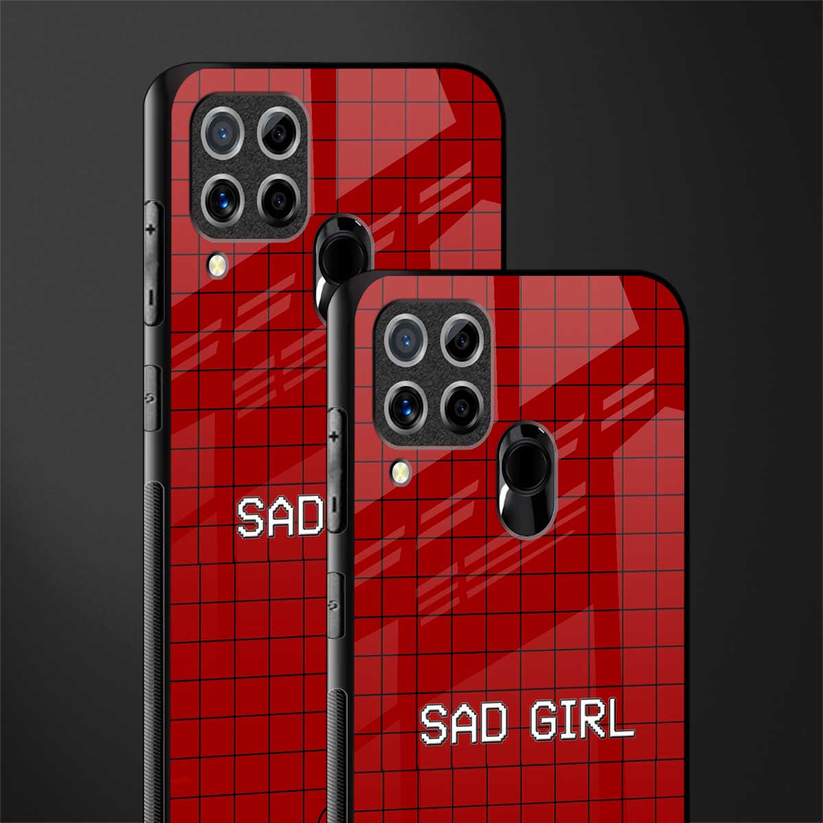 sad girl glass case for realme c15 image-2