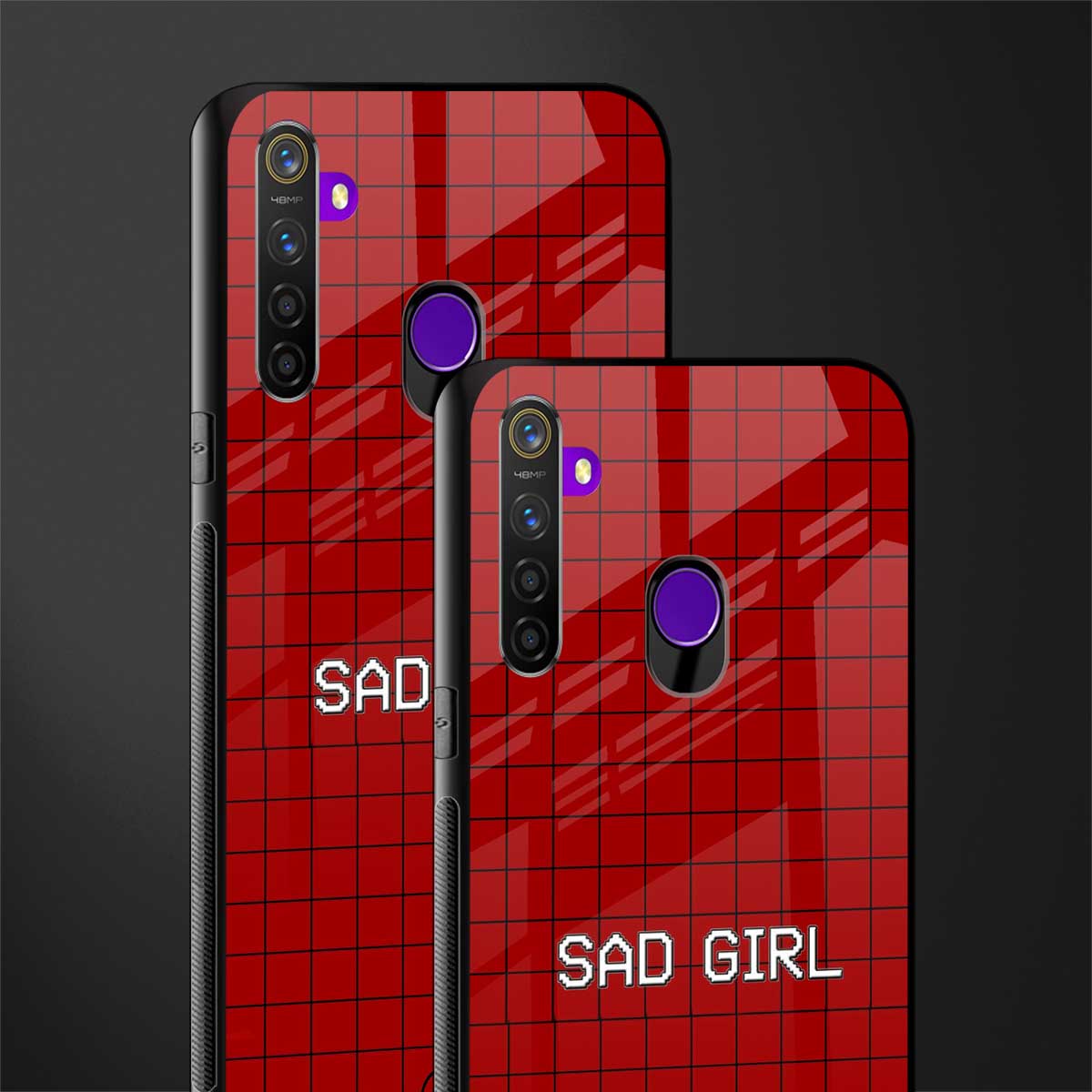 sad girl glass case for realme 5 image-2