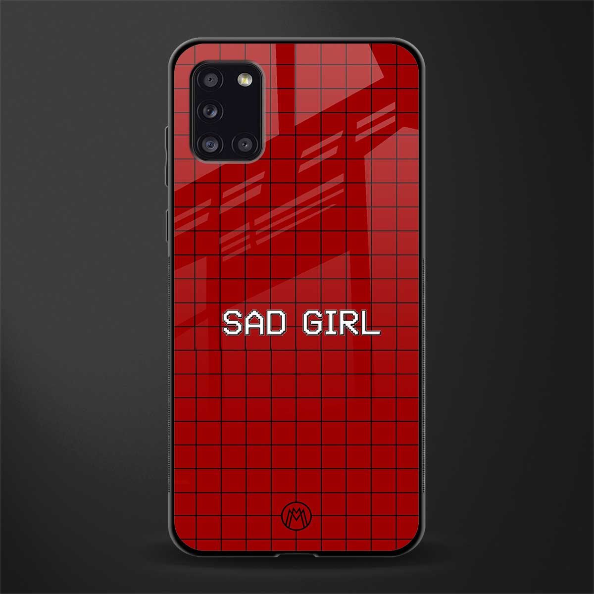 sad girl glass case for samsung galaxy a31 image